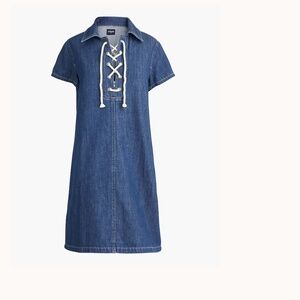 J Crew Lace Up Denim Mini Dress